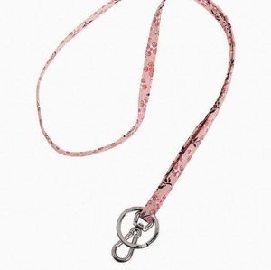 Vera Bradley NWT Sweethearts and Flowers Pink Lanyard ID Holder